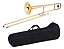 Trombone de Vara Sib Konig Laqueado Dourado Profissional Completo - Imagem 1