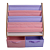 Porta Livros Infantil Com 2 Gavetas Organizadoras Rosa e LIlás - Imagem 3