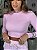 Cropped Feminino Ribana Canelada Manga Longa Basic Rosa Chá - Imagem 4