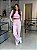 Calça Feminina Wide Leg Moletom Peluciado Comfy Rosa Chá - Imagem 1