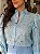 Camisa Feminina Princesa Laise Bordada Manga Bufante Azul - Imagem 8