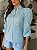 Camisa Feminina Princesa Laise Bordada Manga Bufante Azul - Imagem 10