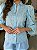 Camisa Feminina Princesa Laise Bordada Manga Bufante Azul - Imagem 9