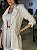 Maxi Blazer Feminino Alfaiataria Manga 7/8 Natural - Imagem 2