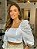 Top Cropped Feminino Princesa Laise Bordada Manga Longa Branco - Imagem 3