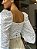 Top Cropped Feminino Princesa Laise Bordada Manga Longa Branco - Imagem 4