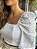 Top Cropped Feminino Princesa Laise Bordada Manga Longa Branco - Imagem 5