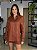 Camisa Feminina Oversized Linho 100% Marrom - Imagem 7