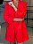 Maxi Blazer Feminino Alfaiataria Manga 7/8 Linho Misto Tomate - Imagem 3