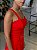 Top Cropped Feminino Alfaiataria Recortes Com Botões Tomate - Imagem 3