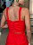 Top Cropped Feminino Alfaiataria Recortes Com Botões Tomate - Imagem 4