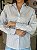 Camisa Feminina Oversized Tricoline Listrada Azul e Branco - Imagem 7