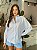 Camisa Feminina Oversized Tricoline Listrada Azul e Branco - Imagem 5