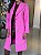 Sobretudo Feminino Lã Batida Comprimento 7/8 Rosa Barbie - Imagem 4