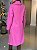 Sobretudo Feminino Lã Batida Comprimento 7/8 Rosa Barbie - Imagem 6