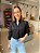 Camisa Cropped Feminina Tricoline Bolso Preta - Imagem 1