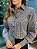 Camisa Feminina Oversized Tricoline Vichy Preto e Branco - Imagem 2