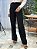 Pantalona Feminina Alfaiataria Crepe Risca de Giz Preto - Imagem 1