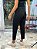 Calça Feminina Alfaiataria Crepe Madonna Risca de Giz Preto - Imagem 4