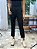 Calça Feminina Alfaiataria Crepe Madonna Risca de Giz Preto - Imagem 1