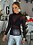Blusa Feminina Tule Gola Alta Segunda Pele Preto - Imagem 5