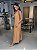 Vestido Feminino Camadas Longo Regata Com Forro Camel - Imagem 2