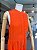 Vestido Feminino Camadas Longo Regata Com Forro Laranja - Imagem 2