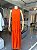 Vestido Feminino Camadas Longo Regata Com Forro Laranja - Imagem 1