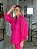 Camisa Feminina Oversized Linho 100% Rosa Choque - Imagem 5