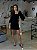 Vestido Feminino Princesa Laise Bordada Manga Bufante Preto - Imagem 2
