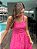 Vestido Feminino Midi Laise Bordada Alça Kate Rosa Choque - Imagem 2