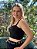 Top Cropped Feminino Alfaiataria Recortes Com Botões Preto - Imagem 3