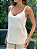 Blusa Feminina Alça Clássica Viscose Elastano Off-White - Imagem 2
