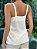 Blusa Feminina Alça Clássica Viscose Elastano Off-White - Imagem 3