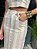 Saia Midi Feminina Linho Misto Listra Fenda na Frente Natural - Imagem 3