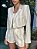 Blazer Cropped Feminino Alfaiataria Oversized Listra Natural - Imagem 4