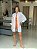 Maxi Camisa Feminina Algodão Mescla Oversized Branco - Imagem 3