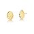 Brinco Oval Trabalhado Croissant Banhado A Ouro - Imagem 1