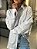 Camisa Feminina Oversized Algodão Maq 200 Fios Listrada Branca - Imagem 2