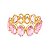 Pulseira Com Cristais Ovais Rosa Banhado A Ouro - Imagem 1