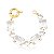 Pulseira Com Cristais Retangulares Incolor Banhado A Ouro - Imagem 1
