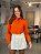 Camisa Cropped Feminina Tricoline Bolso Laranja - Imagem 2