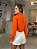 Camisa Cropped Feminina Tricoline Bolso Laranja - Imagem 4