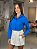 Camisa Cropped Feminina Tricoline Bolso Azul Bic - Imagem 1