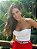 Top Cropped Feminino Tricô Canelado Off-White - Imagem 2