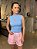 Cropped Feminino Regata Canelado Tricô Decote Gota Azul - Imagem 3