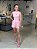 Cropped Feminino Regata Canelado Tricô Decote Gota Rosa Barbie - Imagem 2