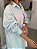 Maxi Camisa Feminina Algodão Mescla Oversized Azul Bebê - Imagem 3