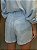 Shorts Feminino Alfaiataria Linho 100% Livia Azul - Imagem 3