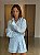 Camisa Feminina Oversized Linho 100% Azul - Imagem 4